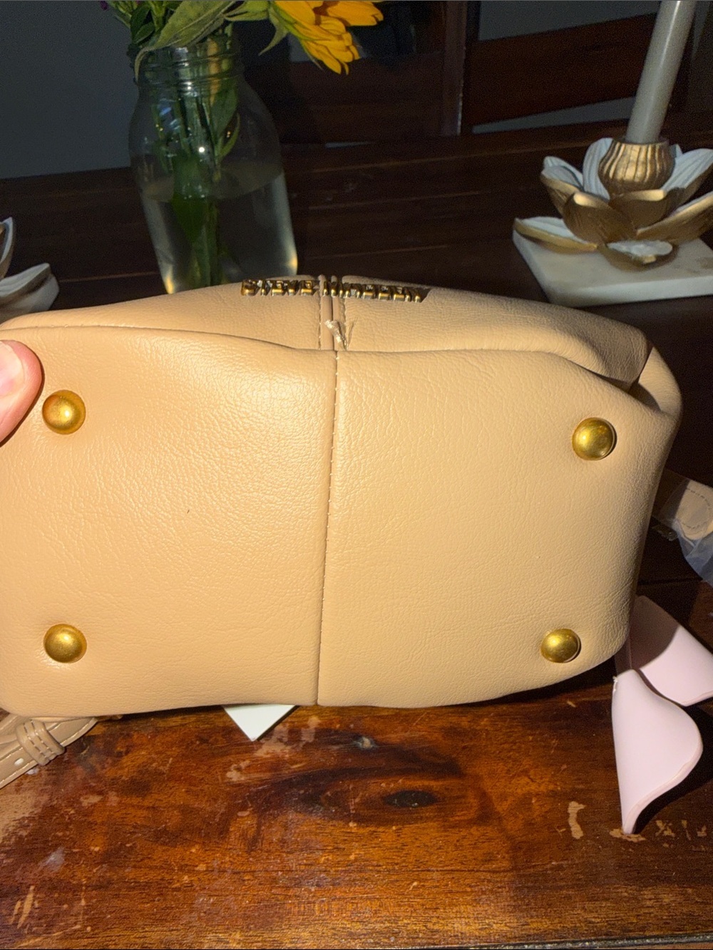 Steve Madden Oplattie Crossbody Bag Tan Top Handle Purse NWT $98 - Picture 6 of 11
